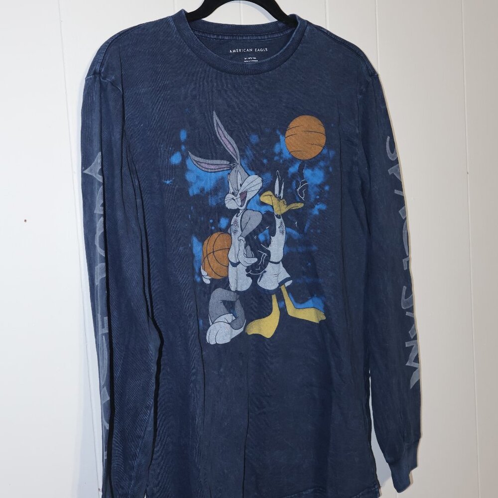 💛‎ 2 for $15 💛 American Eagle Basketball Long Sleeve Graphic Navy (Men’s M)